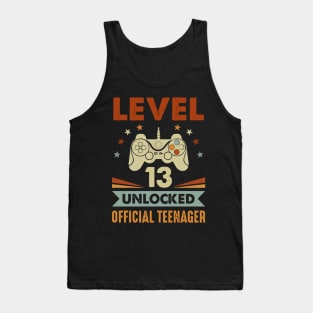 Level 13 Unlocked Official Teenager 13th Birthday 13 Years Old Gift Shirt Funny Birthday Gift Tank Top